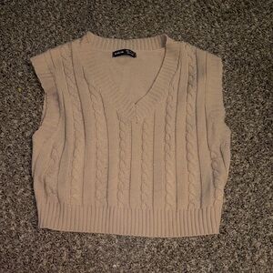 SHEIN Beige Cable Knit Vest